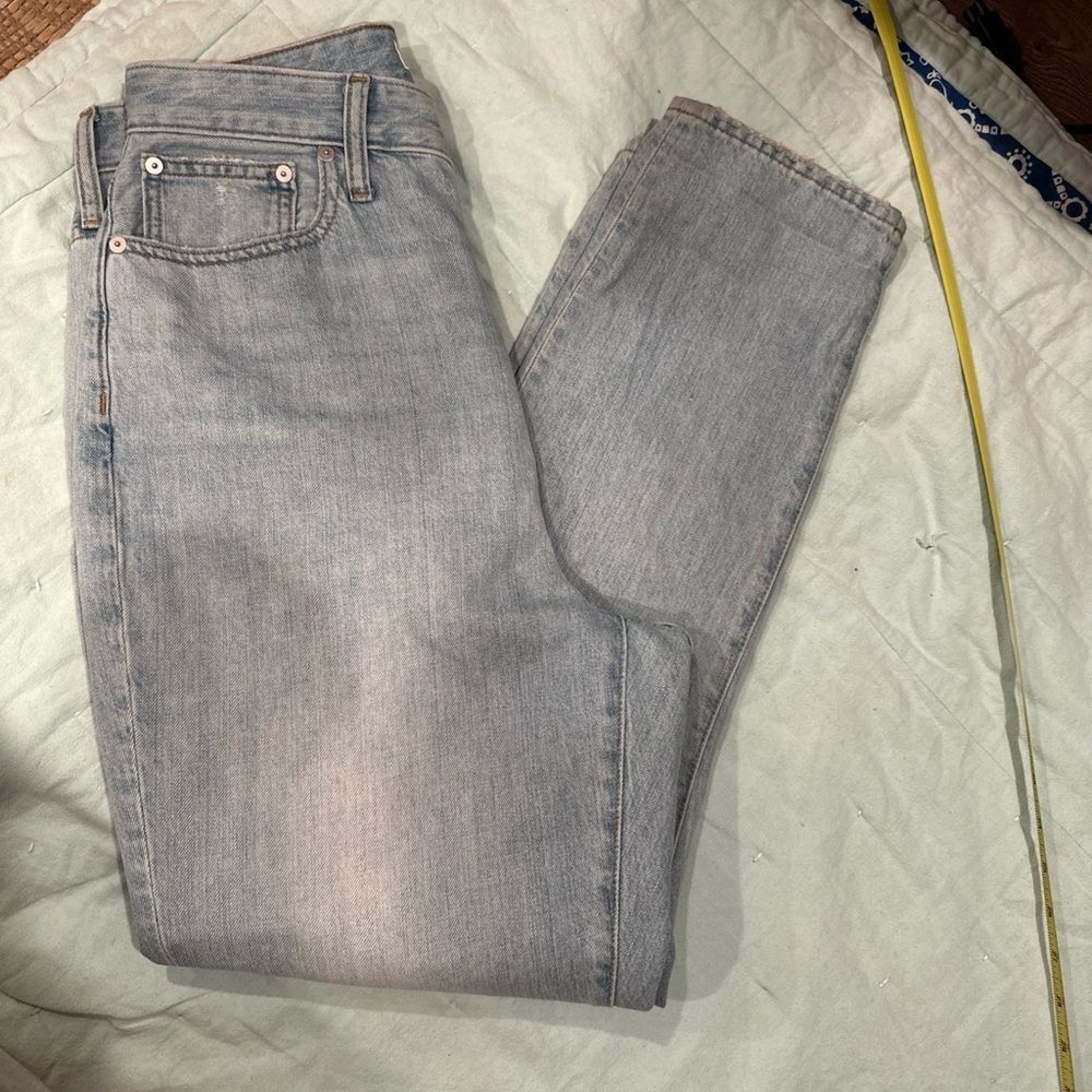 MADEWELL WOMENS JEANS THE CURVY PERFECT VINTAGE 28 LIGHT BLUE